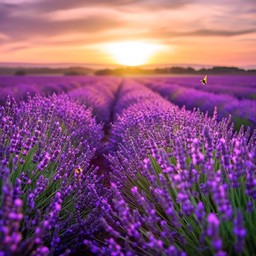 Free Lavender Sunset View Image - Sunset, Lavender, Field | Download at ...