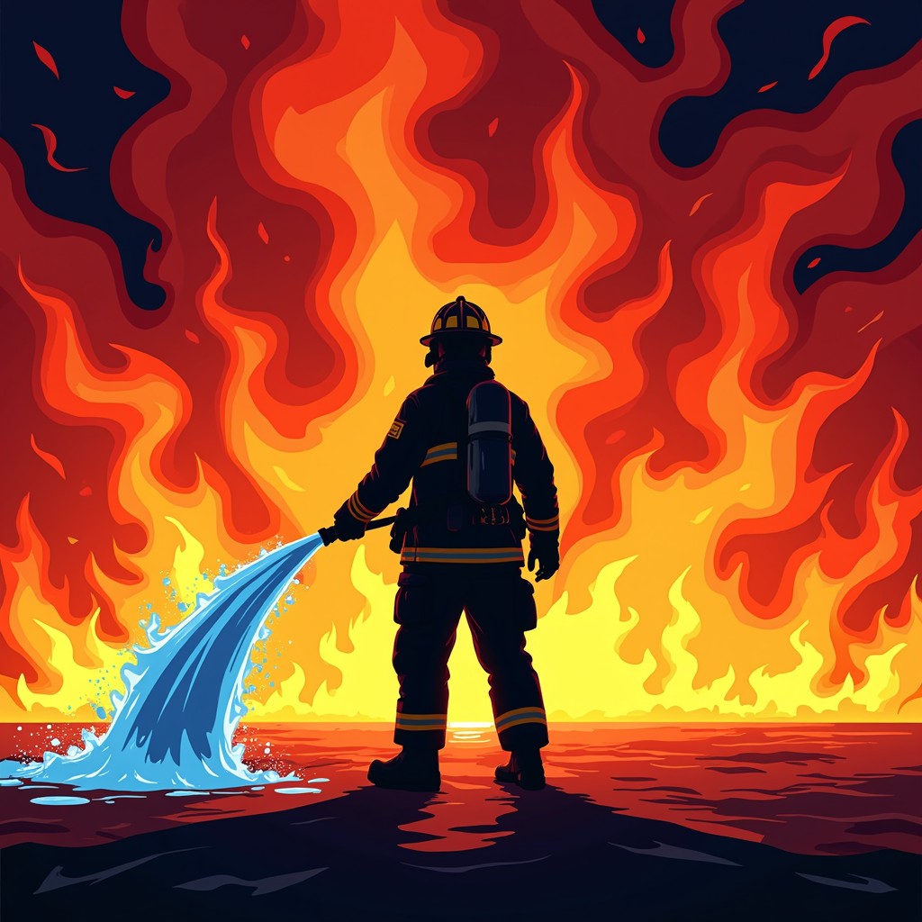 Free Hero Against Fire Image - Firefighter, Hero, Silhouette | Download ...