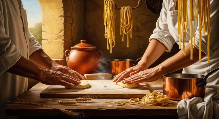 Free Generations Making Pasta Image - Grandmother, Grandchild, Pasta ...