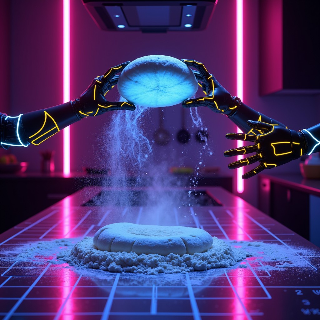 Free Futuristic Bread Toss Image - Cyberpunk, Neon, Dough | Download at ...