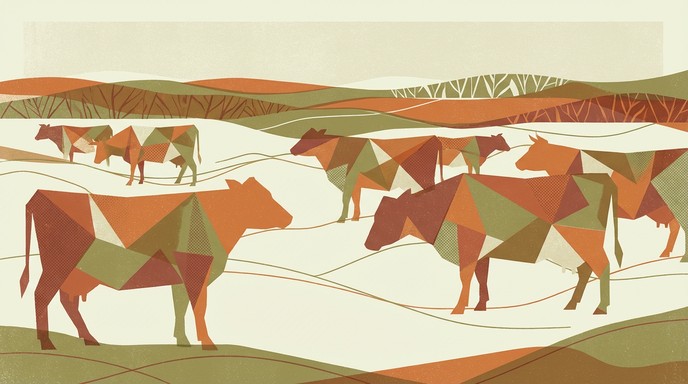 Free Geometric Cattle Landscape Image - Geometric, Cattle, Abstract ...