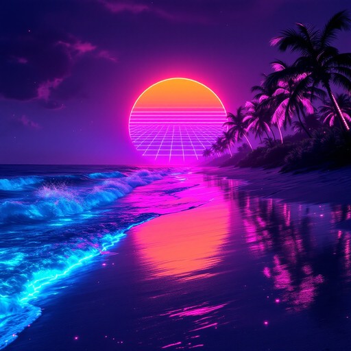 Free Neon Beach Sunset Image - Cyberpunk, Beach, Neon | Download at ...