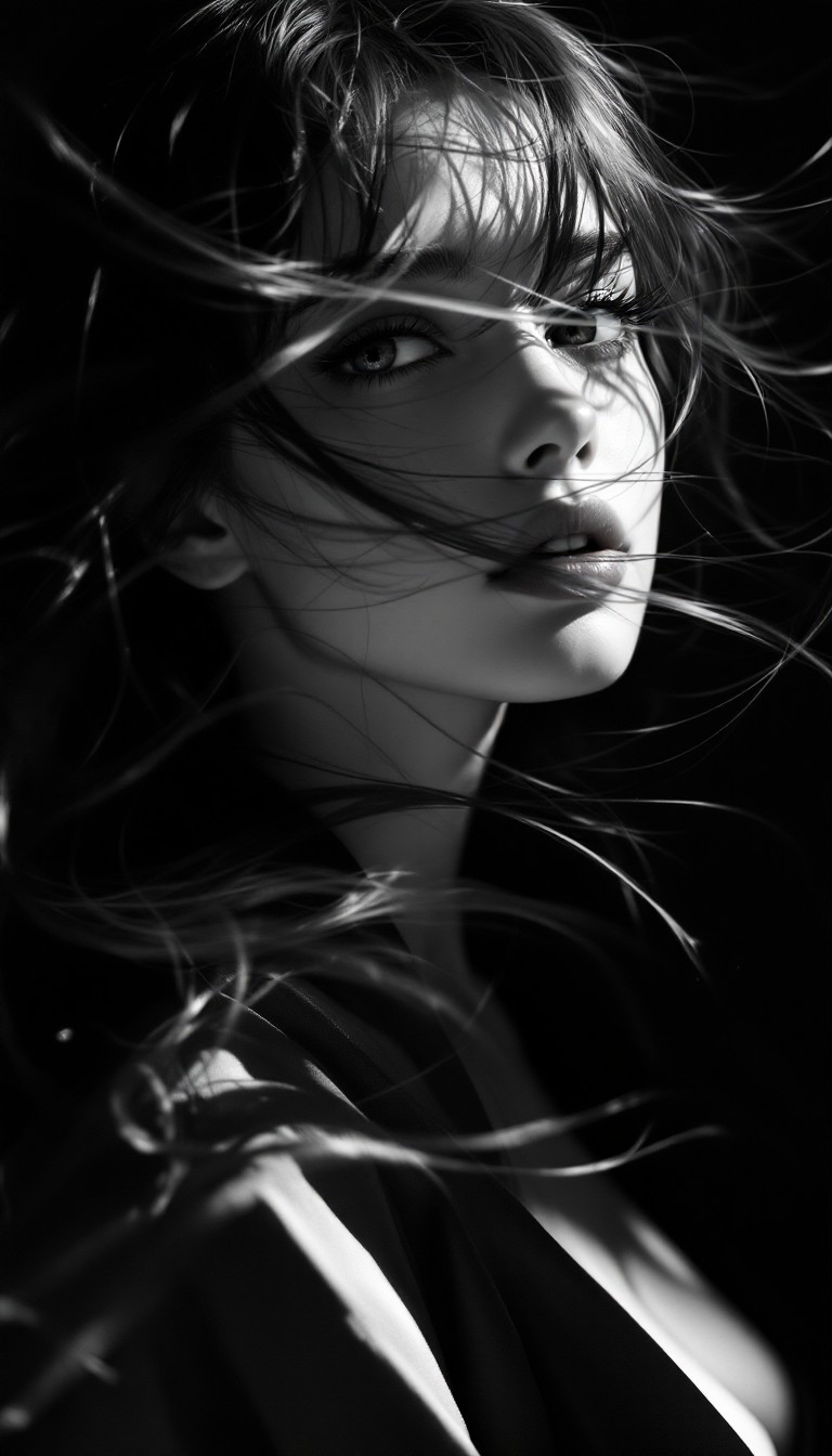 Free Windswept Shadow Portrait Image - Minimal, Dramatic, Ethereal ...