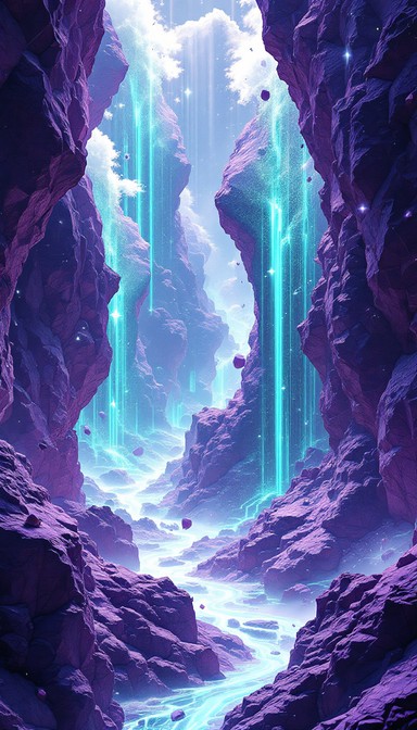 Purple Rocks Chasm Free Floating Crystal Gorge Image - Purple, Gorge, Canyon | Download at ...