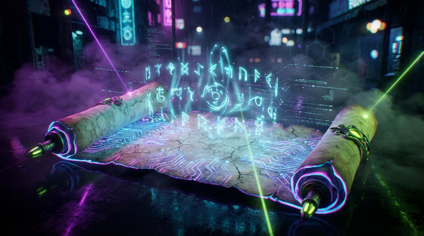 Free Ancient Cyberpunk Scroll Image - Scroll, Parchment, Cyberpunk ...