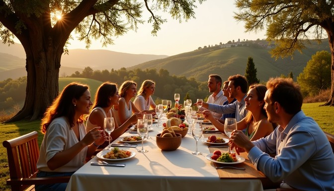 Free Golden Hour Feast Image - Sunset, Alfresco, Dinner | Download at ...