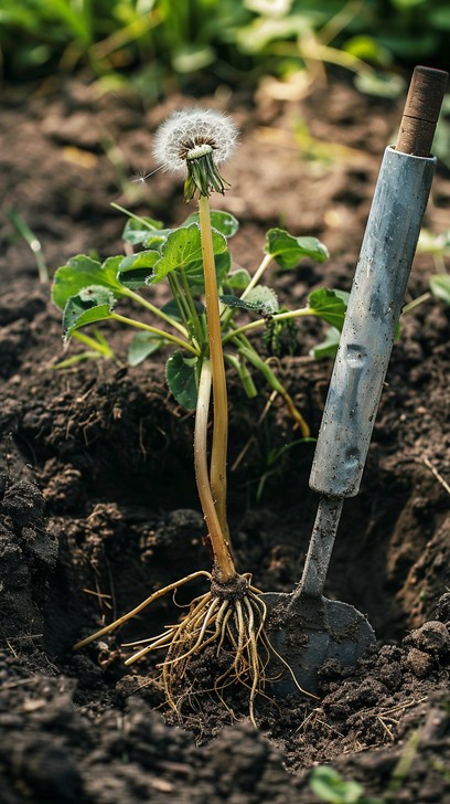 Dandelion Roots Rotting Free Gardening Dandelion Uproot Image - Garden, Dandelion, Trowel ...