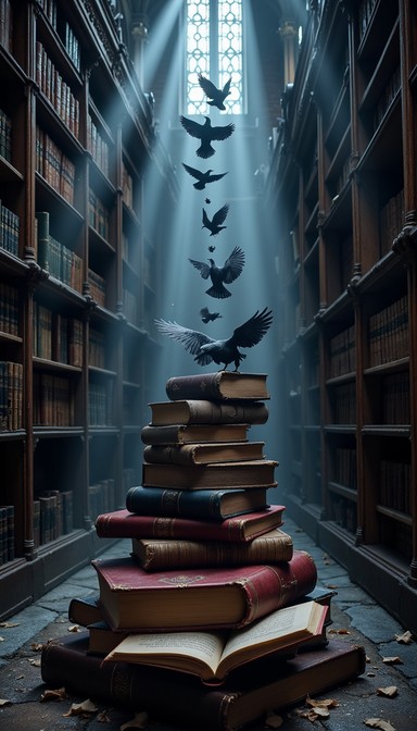 Free Knowledge Takes Flight Image - Books, Ravens, Library | Download ...