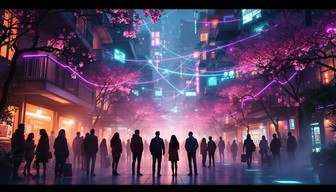 Free Neon Community Gathering Image - Cyberpunk, Neon, Futuristic ...