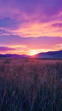 Free Vibrant Sunset Fields Image - Sunset, Mountains, Sky | Download at ...