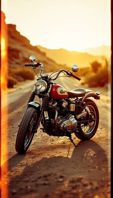 Motorcycle Ride Rv Red Free Sunset Motorcycle Ride Image - Sunset, Motorcycle, Desert ...
