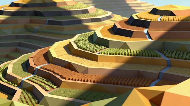 Free Geometric Terraced Fields Image - Terraced, Fields, Geometric ...