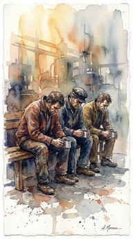 Worker Quick Rest Free Workers Rest Quietly Image - Watercolor, Workers, Laborers ...