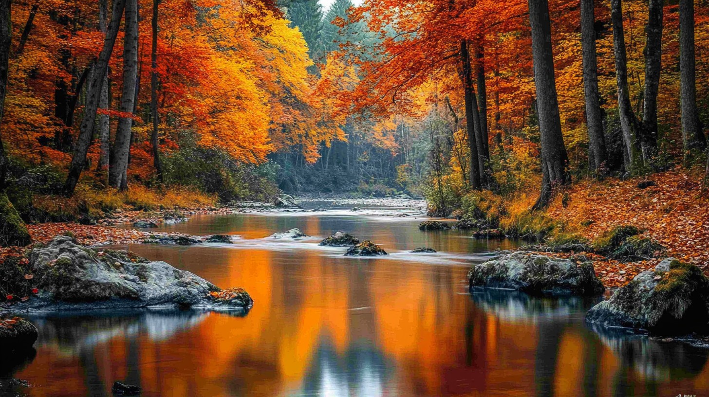 Free Autumn River Serenity Image - Autumn, River, Forest | Download at ...