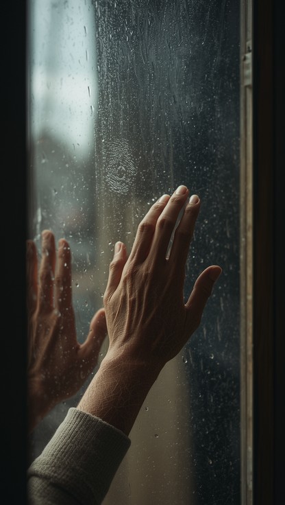 Free Touching Rain-Soaked Glass Photo - Hands, Window, Rain | Download ...