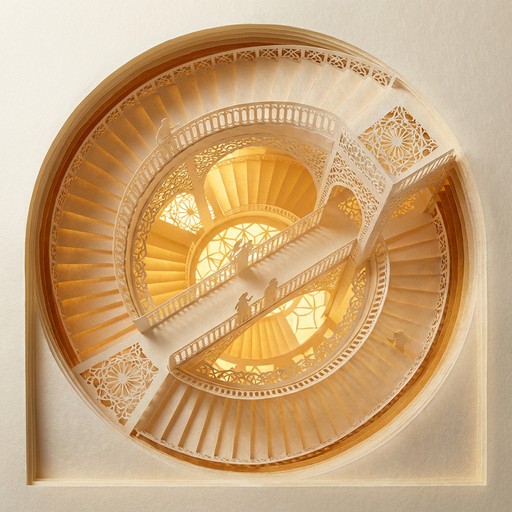 Paper Ridgis Free Paper Stairway Ascending Image - Kirigami, Papercraft, Staircase ...