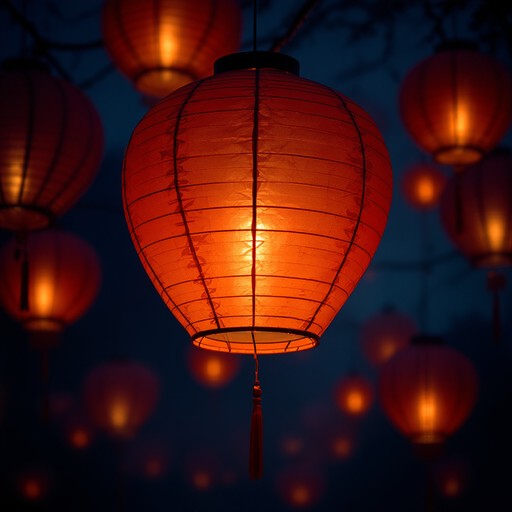 Free Glowing Crimson Lanterns Image | Download at StockCake