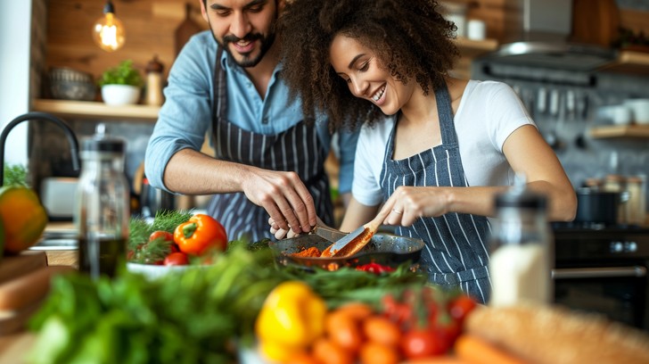Free Cooking Together Joyfully Image - Cooking, Couple, Kitchen ...