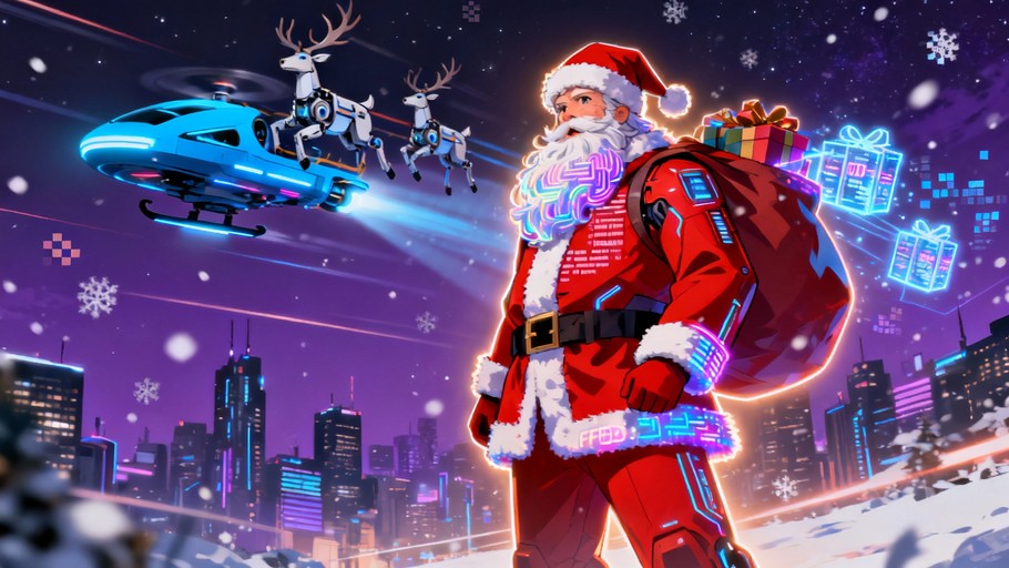 Free Cyber Santa Delivers Image | Download at StockCake
