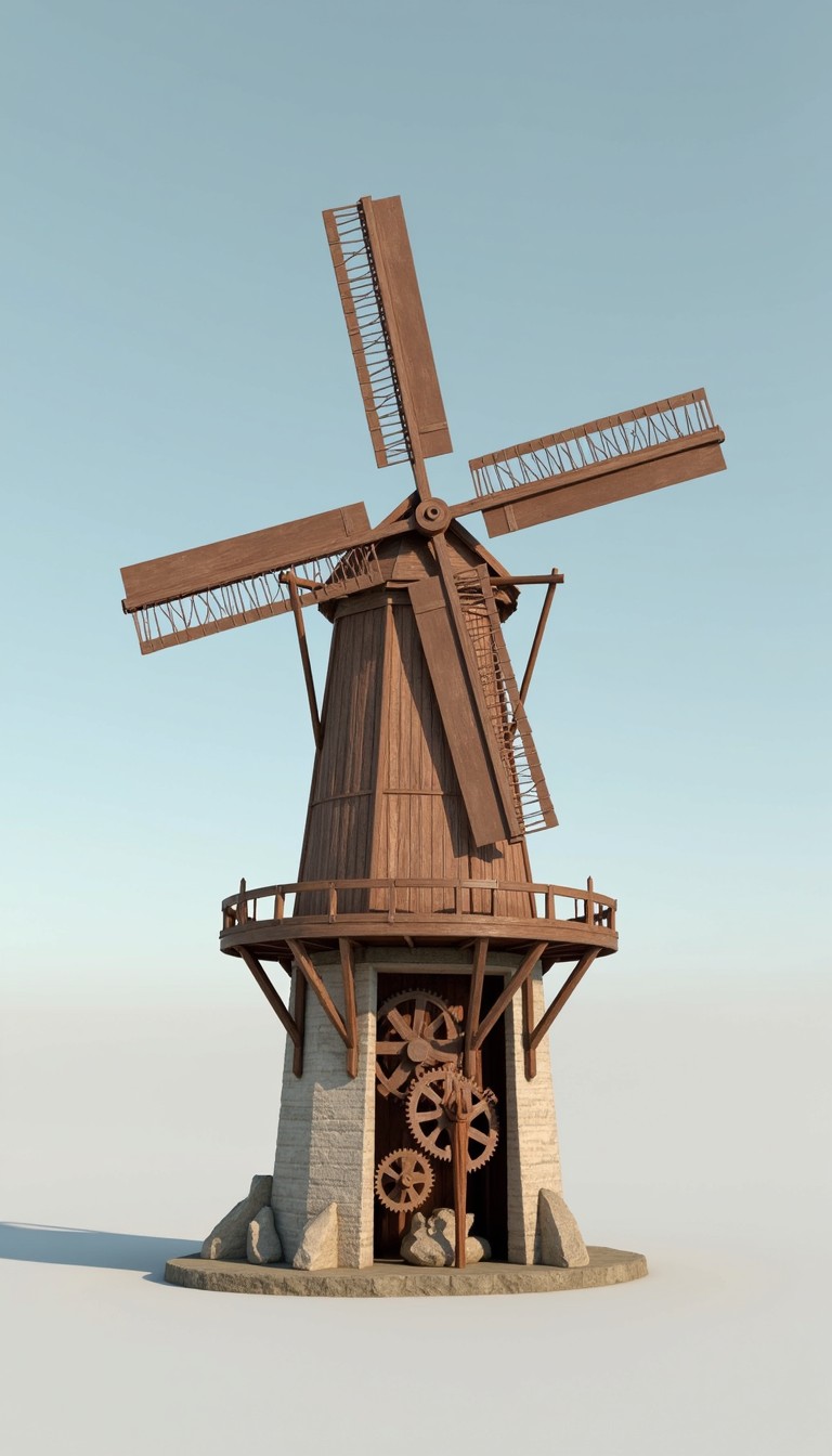 Windmill Frame Design Free Windmill Cross-Section Image - Windmill, Dutch, 3d | Download at ...
