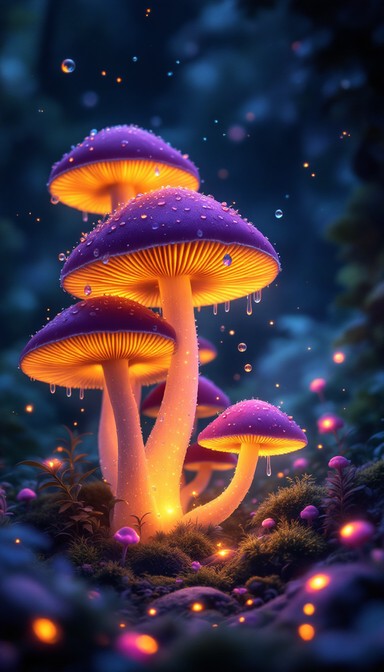 Free Glowing Magical Mushrooms Image - Mushrooms, Magical, Glowing ...
