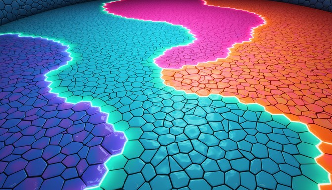 Free Vibrant Mosaic Flow Image - Hexagonal, Isometric, Neon | Download ...