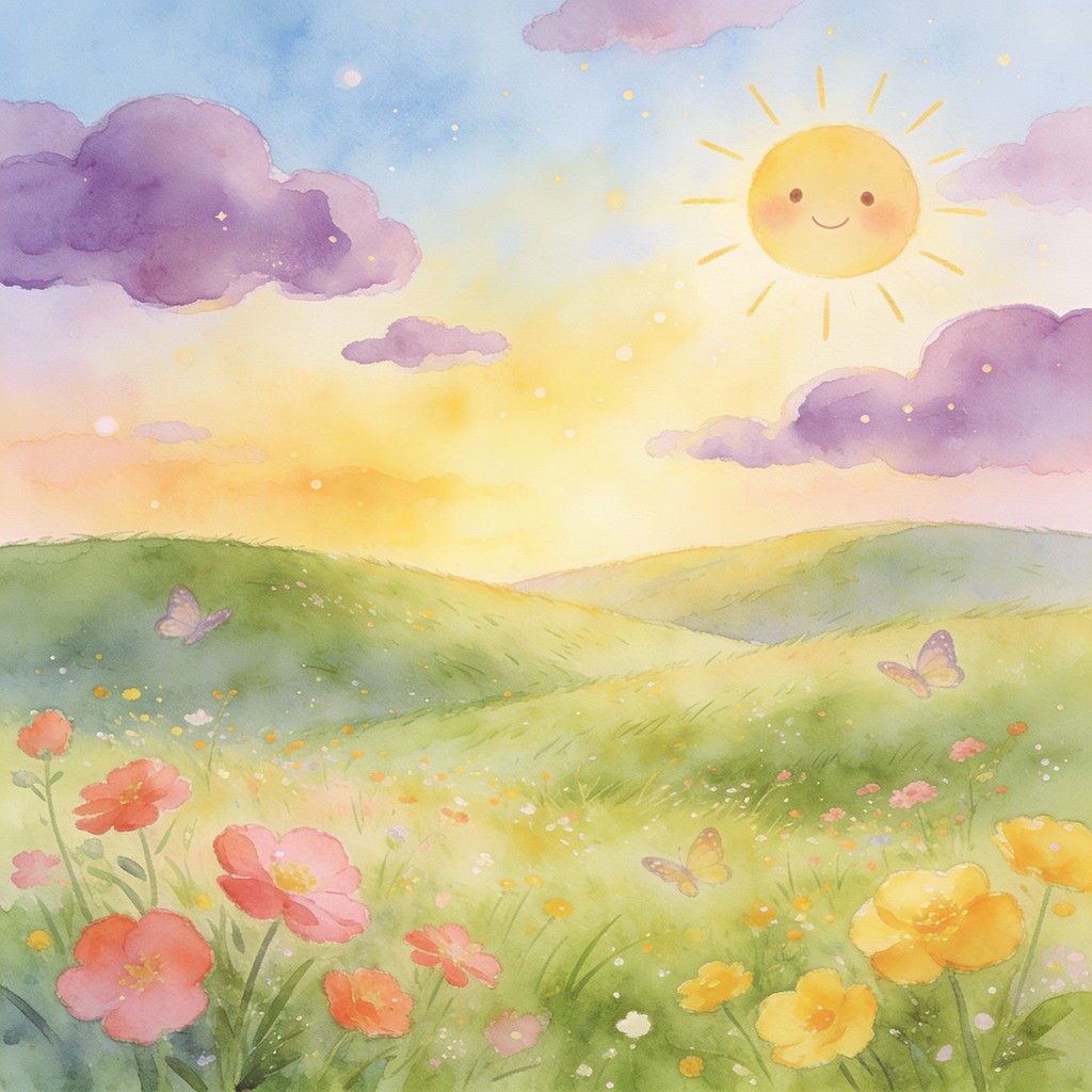 Free Peaceful Morning Meadow Image - Illustration, Watercolor ...