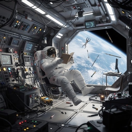 Free Reading in Space Image - Astronaut, Space, Reading | Download at ...