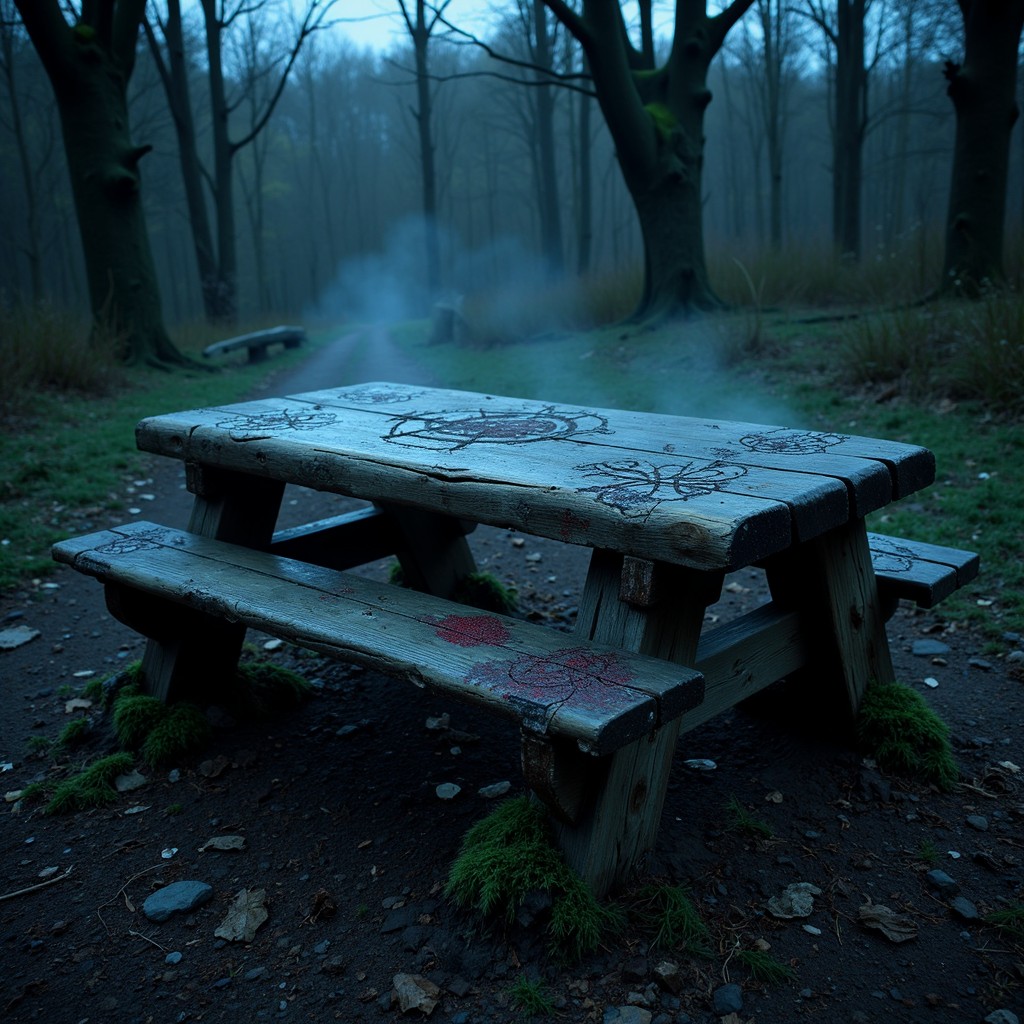 Forest Mess Table Free Misty Forest Table Image - Forest, Table, Mist | Download at StockCake