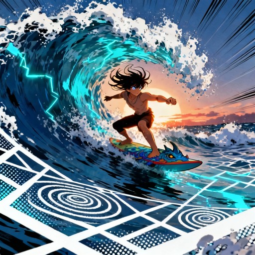 Exaggerated Wave Animation Reference Free Anime Wave Rider Image - Anime, Manga, Surfing | Download at StockCake