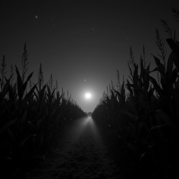 Free Moonlit Corn Pathway Image - Cornfield, Moonlight, Night ...