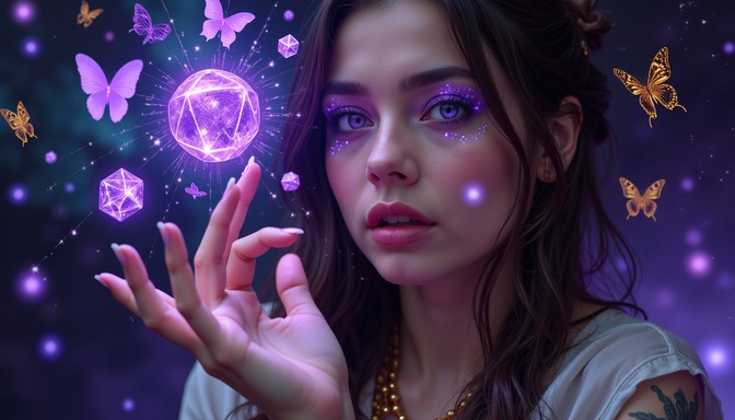 Violet Transforms Free Mystical Card Reader Image - Mystical, Purple, Butterflies ...