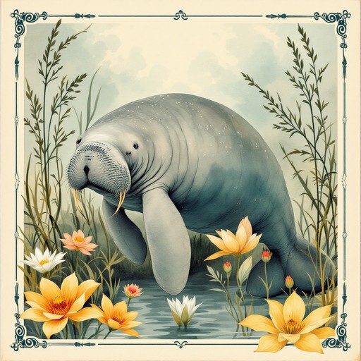 Free Gentle Manatee Illustration Image - Manatee, Illustration ...
