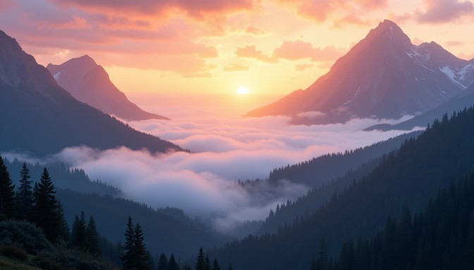 Free Misty Mountain Dawn Image - Mountains, Fog, Sunrise | Download at ...