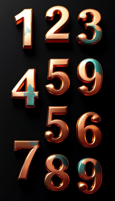 Free 3D Copper Numerals Image - Copper, Numerals, Metallic | Download ...