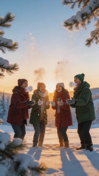 Free Winter Friends Laughing Image - Winter, Friends, Snow | Download ...