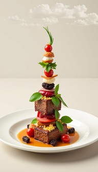Stacked Food Examples Free Stacked Gourmet Creation Image - Gourmet, Stacked, Culinary ...