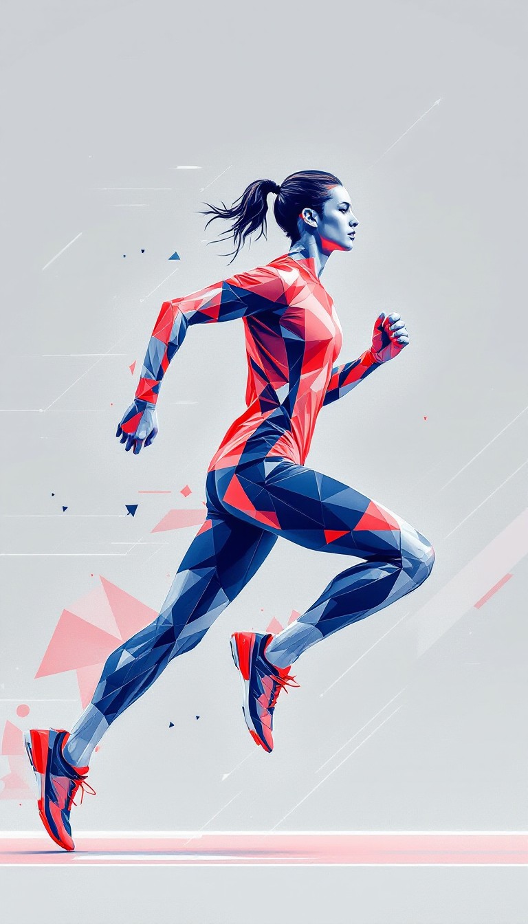 Geometric Runner Pattern Free Dynamic Geometric Runner Image - Runner, Geometric, Abstract ...