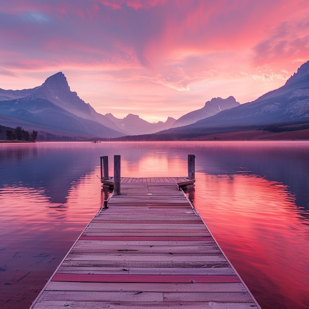 Free Sunset Lake View Image - Sunset, Lake, Dock | Download at StockCake
