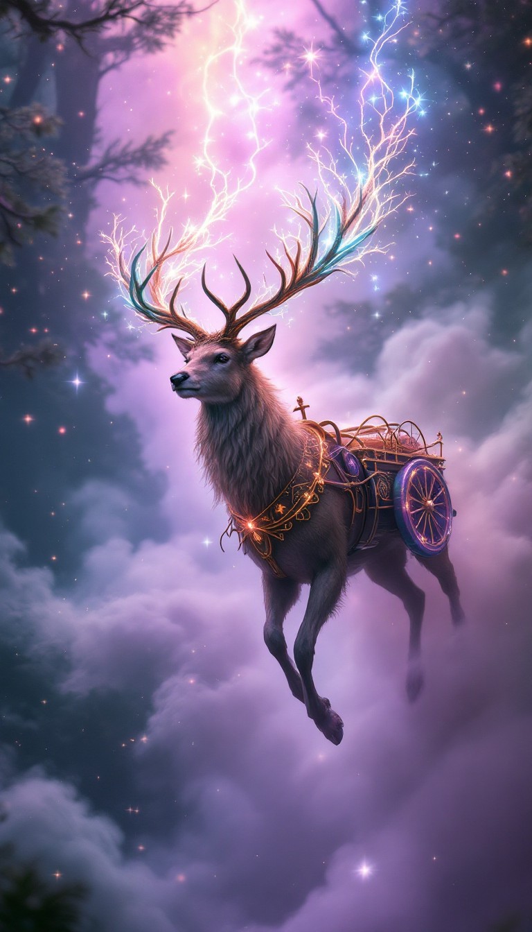 The Rising Deer Free Celestial Deer Rising Image - Deer, Magical, Cosmic | Download at ...