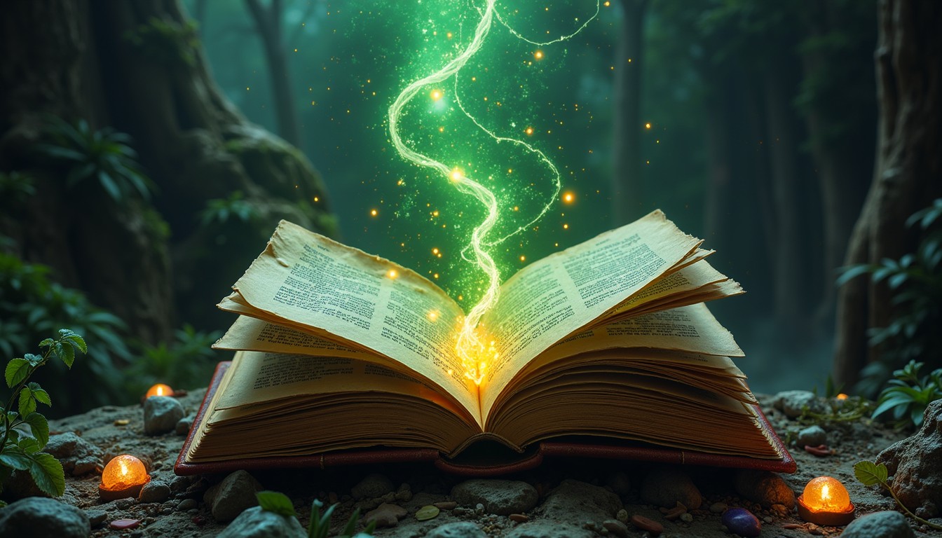 Download Mystical Spellbook Light Image - Magic, Book, Forest | StockCake