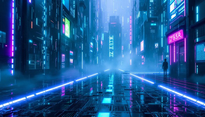Neon Ai Works Free Neon Rain Falls Image - Cyberpunk, Neon, Dystopian | Download at ...