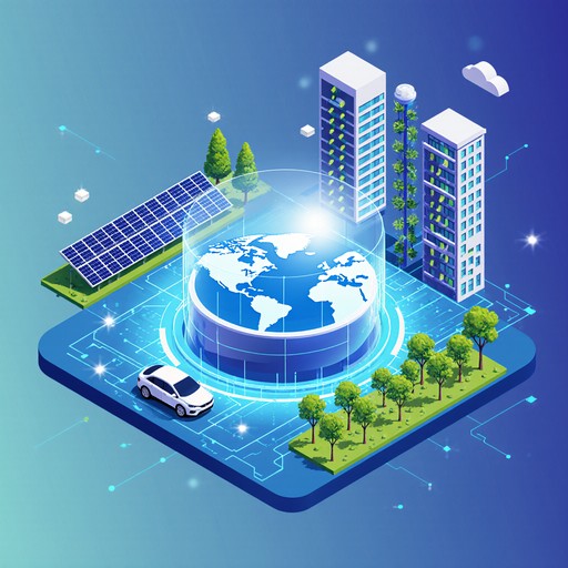 Free Green Tech Harmony Image - Sustainability, Isometric, Technology ...