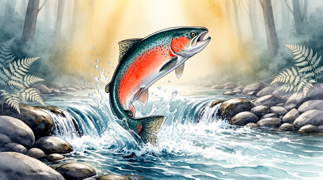 Free Salmon Leaping Upstream Image - Salmon, Fish, Leaping | Download ...