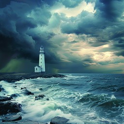 Free Stormy Lighthouse Scene Image - Lighthouse, Storm, Waves ...