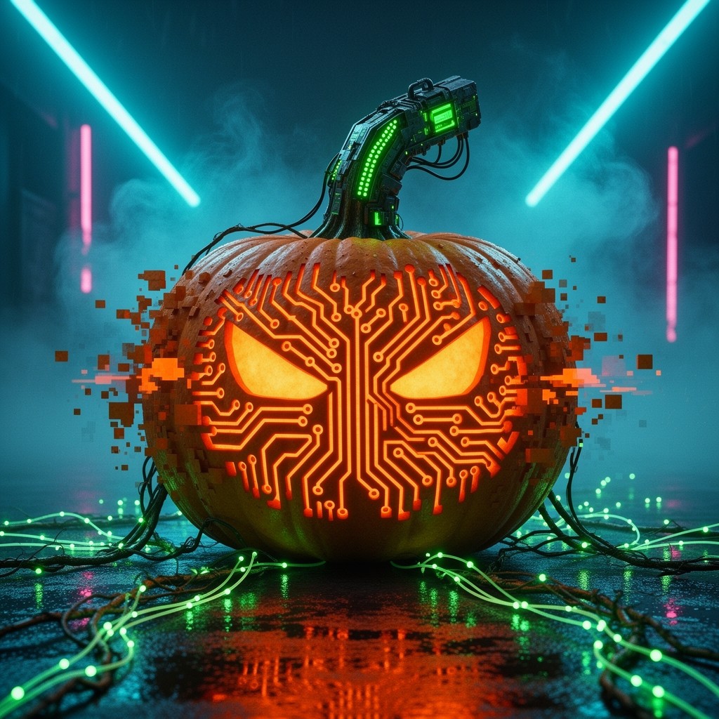Free Cyberpunk Pumpkin Fusion Photo - Cyberpunk, Pumpkin, Futuristic ...