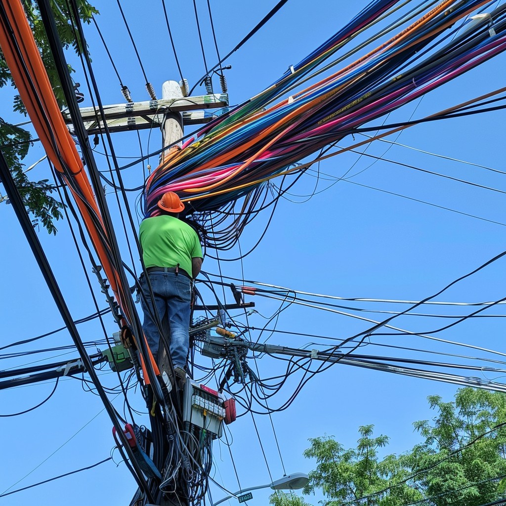 Line Workers Riding Wire Free Lineman Tending Wires Image - Lineman, Safety, Wires | Download at ...