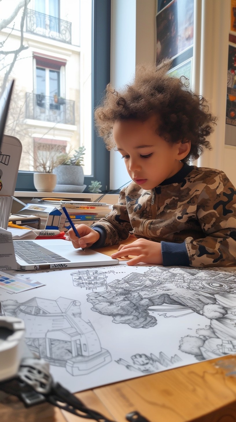 Free Child Drawing Intently Image - Child, Drawing, Concentration ...