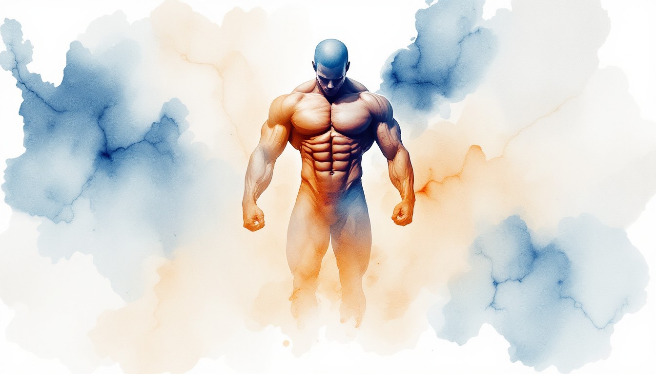 Free Abstract Athletic Form Image - Bodybuilder, Watercolor, Minimalist ...