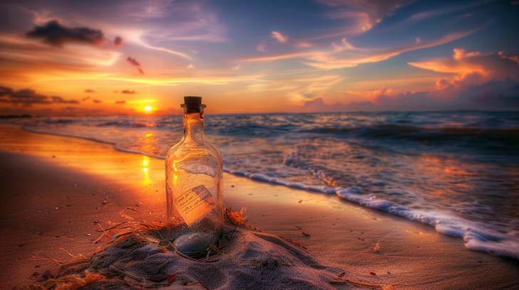 Free Sunset beach bottle Image - Sunset, Beach, Bottle | Download at ...